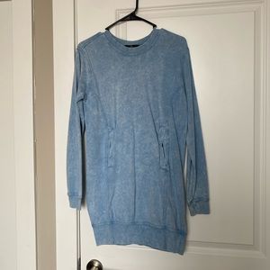 Sweatshirt Dress Oversized Distressed Blue